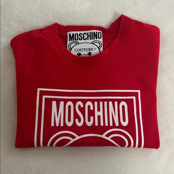 Moschino Kids Red Tee with White Teddy Logo - Picture 4 of 4